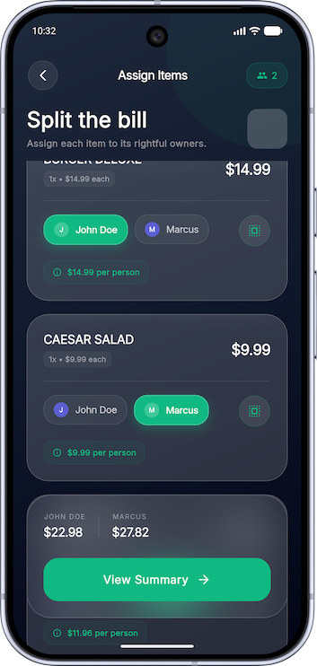 Splitly Assign Items